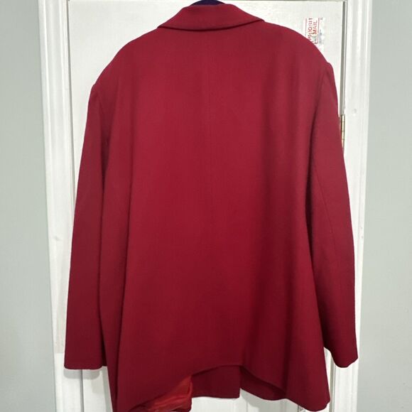 Vintage Stephanie Andrew’s Wool Double Breasted RED Blazer Plus Size 22 2x - Picture 7 of 9